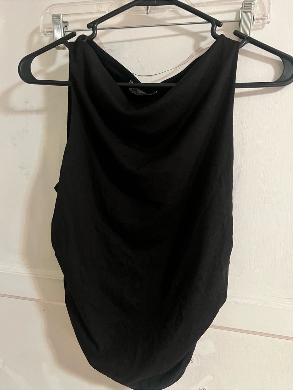 Black Sleeveless Cowl Neck Women's Top